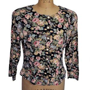Vintage 90s Grunge Ms Choice Floral Front Jacket
